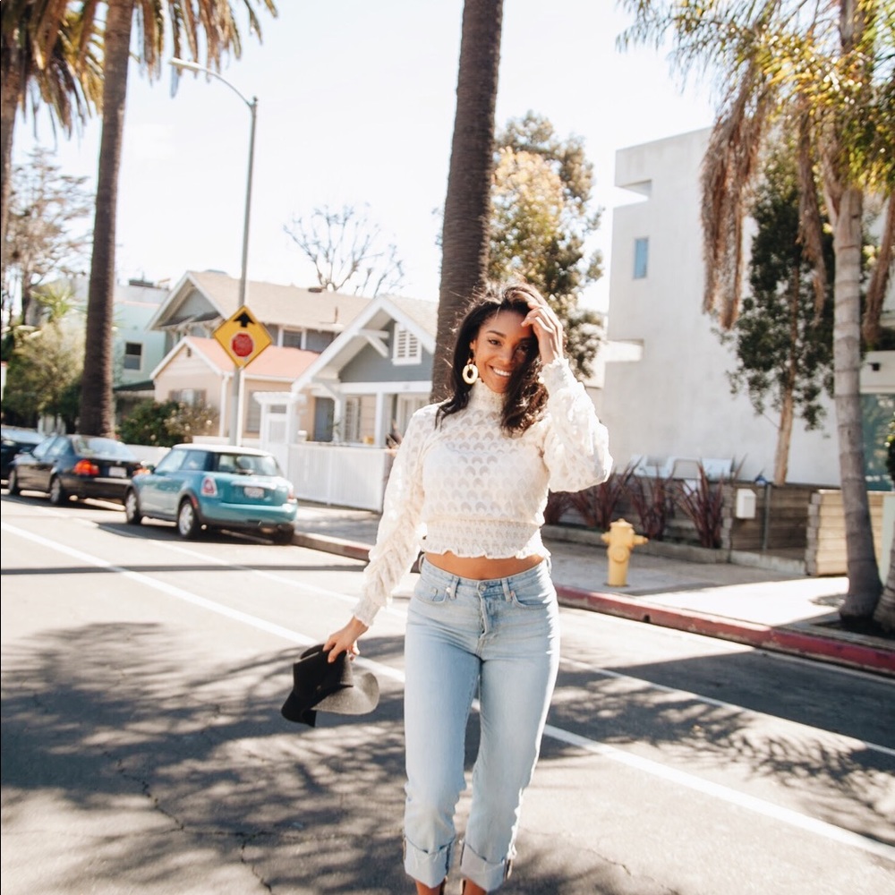 H&M Cream High Neck Blouse - Picture 4 of 5